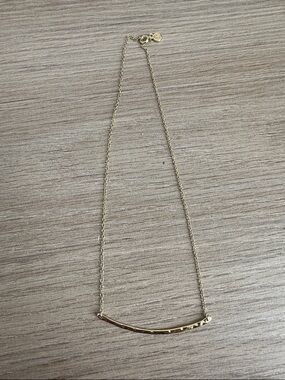 Gorjana Hammered Gold Curve Bar Necklace